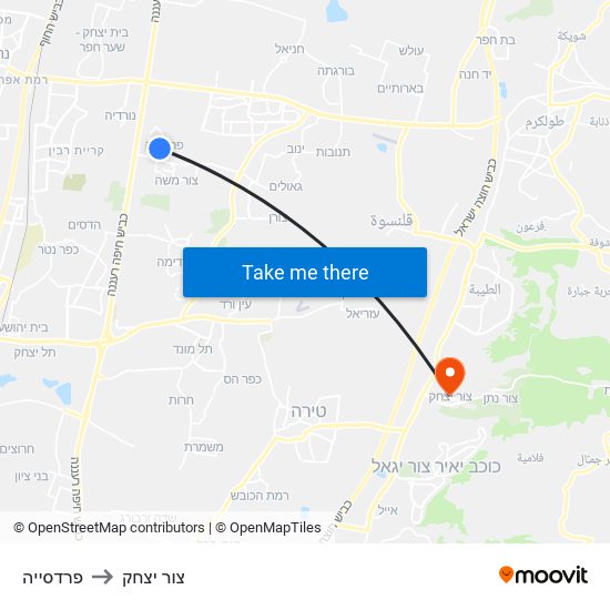 פרדסייה to צור יצחק map