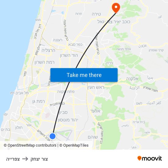 צפרייה to צור יצחק map