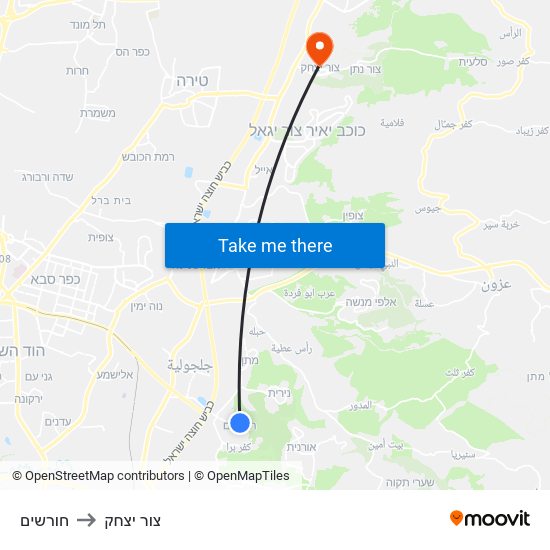 חורשים to צור יצחק map