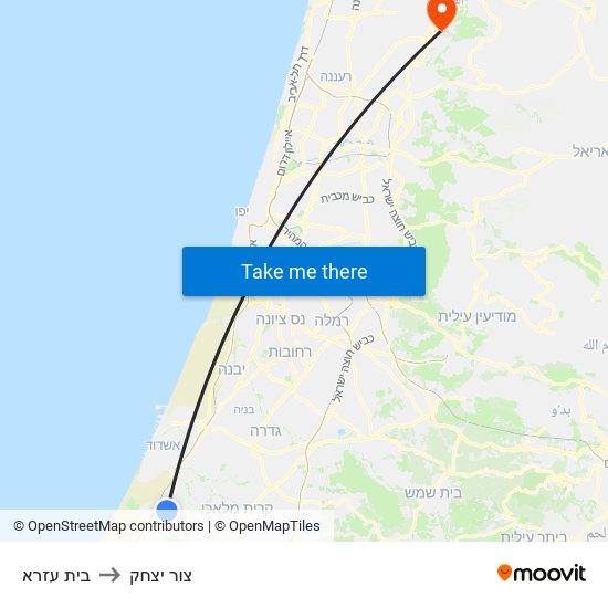 בית עזרא to צור יצחק map