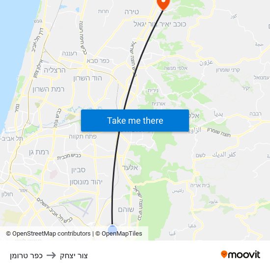 כפר טרומן to צור יצחק map