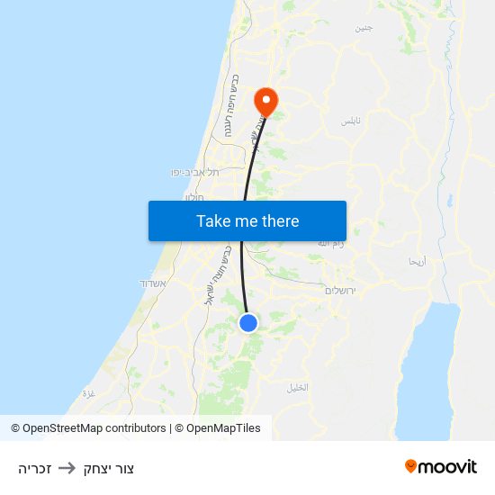 זכריה to צור יצחק map