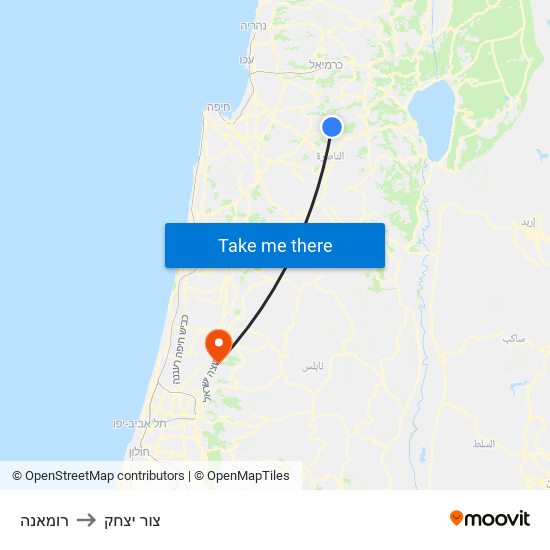 רומאנה to צור יצחק map