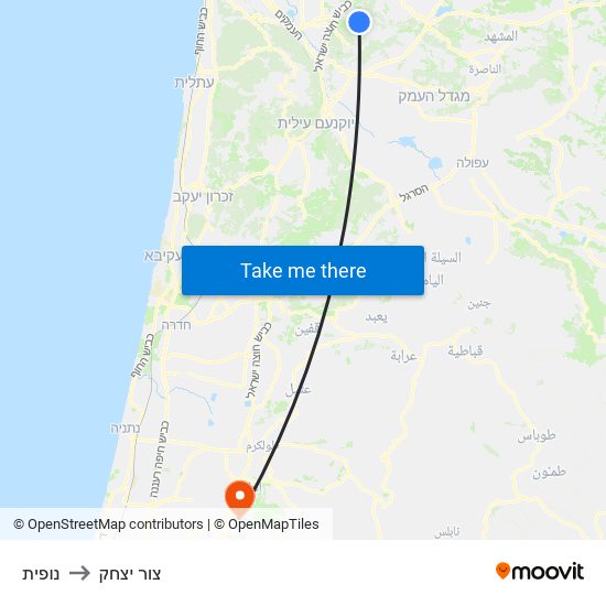 נופית to צור יצחק map