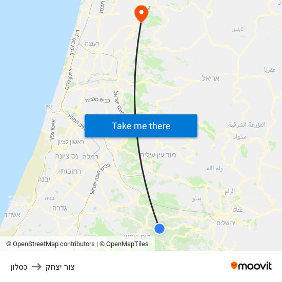 כסלון to צור יצחק map