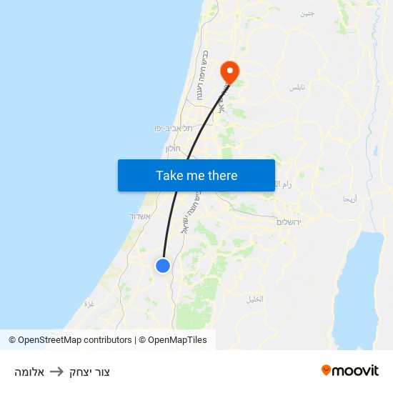 אלומה to צור יצחק map