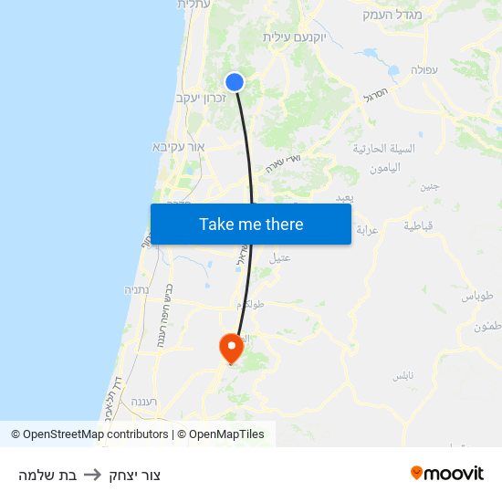 בת שלמה to צור יצחק map