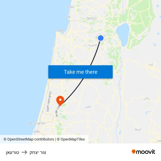 טורעאן to צור יצחק map