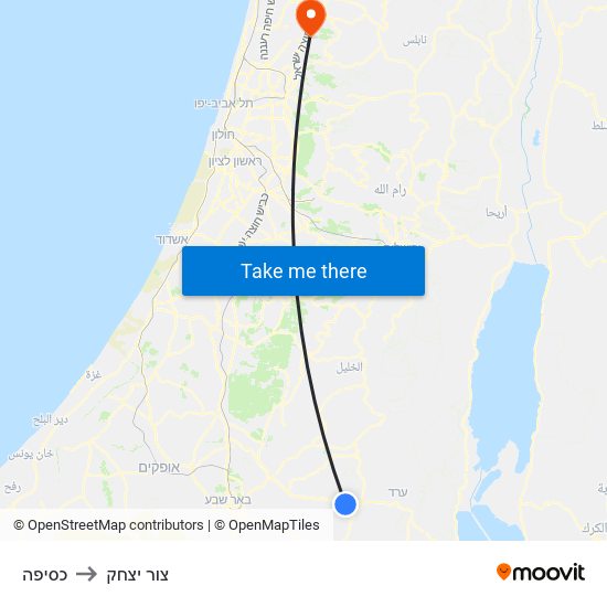 כסיפה to צור יצחק map