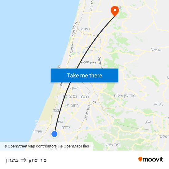 ביצרון to צור יצחק map