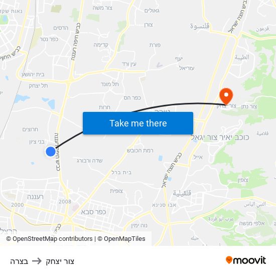 בצרה to צור יצחק map