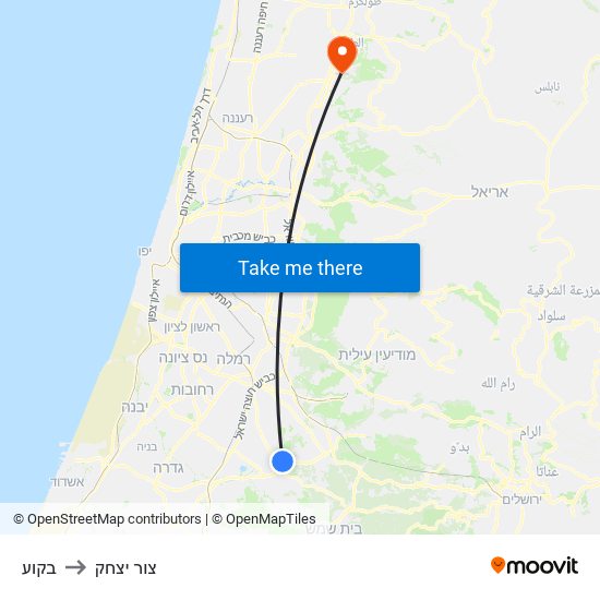 בקוע to צור יצחק map