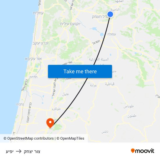 יפיע to צור יצחק map