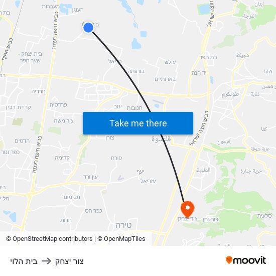 בית הלוי to צור יצחק map