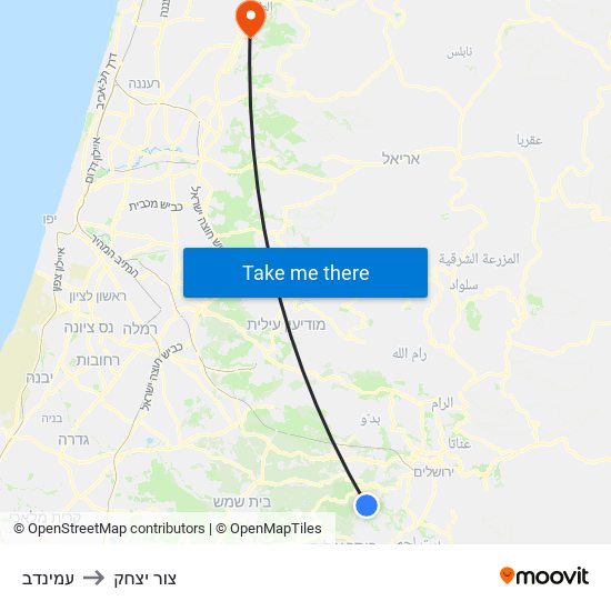 עמינדב to צור יצחק map