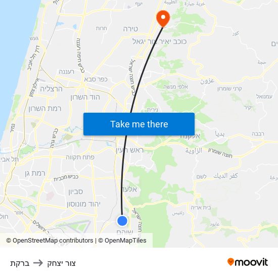 ברקת to צור יצחק map