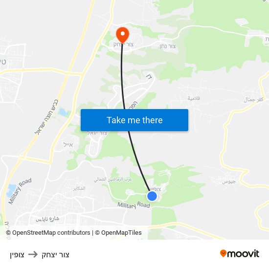 צופין to צור יצחק map