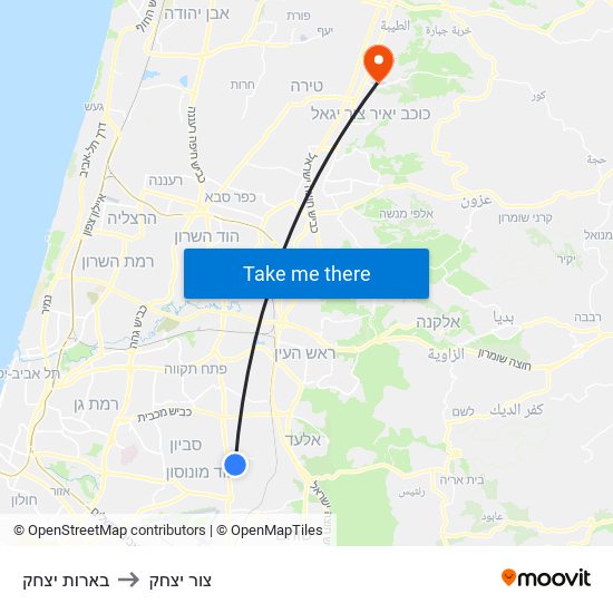 בארות יצחק to צור יצחק map