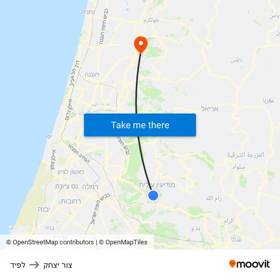 לפיד to צור יצחק map