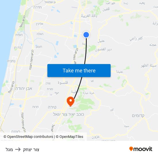 מגל to צור יצחק map