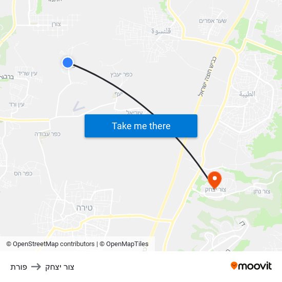 פורת to צור יצחק map