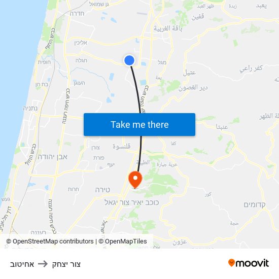 אחיטוב to צור יצחק map