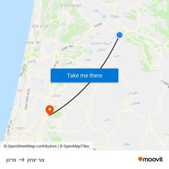 פרזון to צור יצחק map