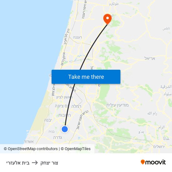 בית אלעזרי to צור יצחק map