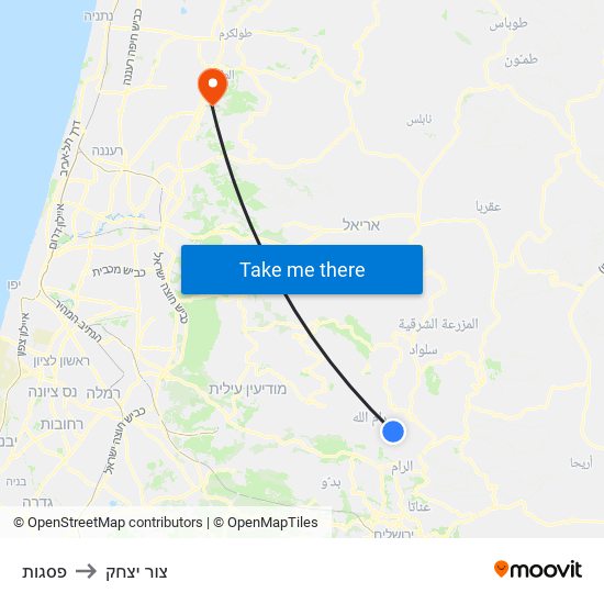 פסגות to צור יצחק map