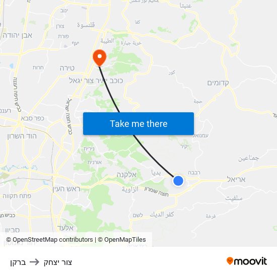 ברקן to צור יצחק map