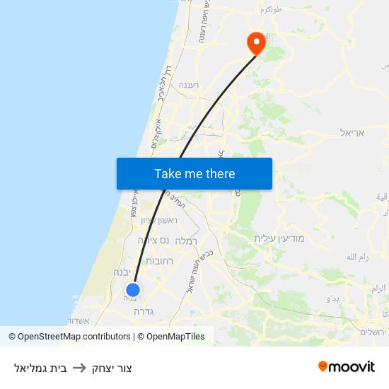 בית גמליאל to צור יצחק map