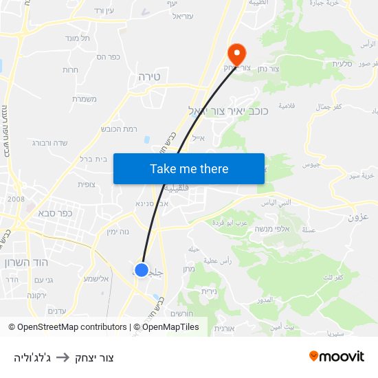 ג'לג'וליה to צור יצחק map