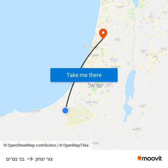 בני נצרים to צור יצחק map