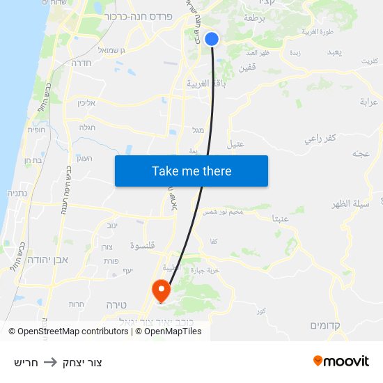 חריש to צור יצחק map