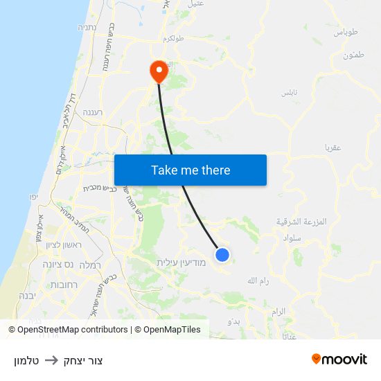 טלמון to צור יצחק map