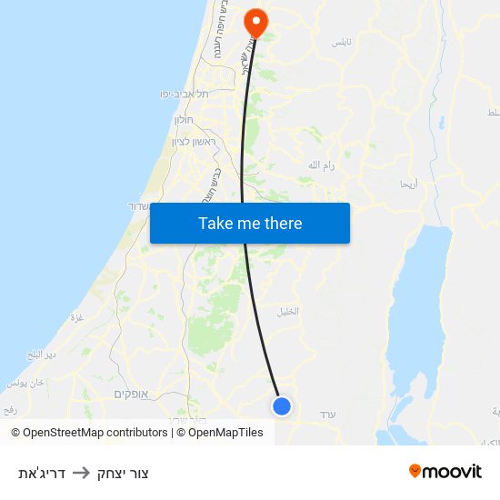 דריג'את to צור יצחק map