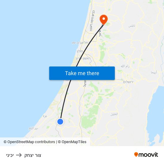 יכיני to צור יצחק map