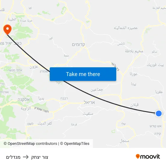 מגדלים to צור יצחק map