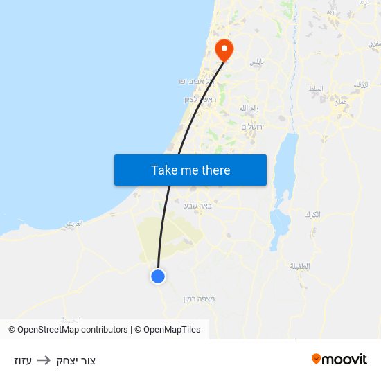 עזוז to צור יצחק map