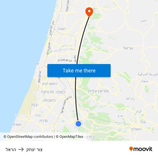 הראל to צור יצחק map