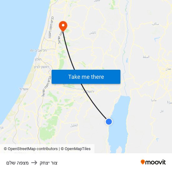 מצפה שלם to צור יצחק map