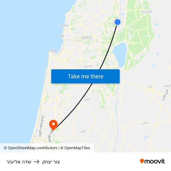 שדה אליעזר to צור יצחק map