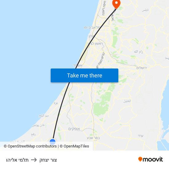 תלמי אליהו to צור יצחק map