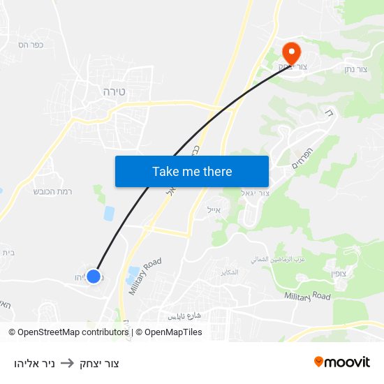 ניר אליהו to צור יצחק map