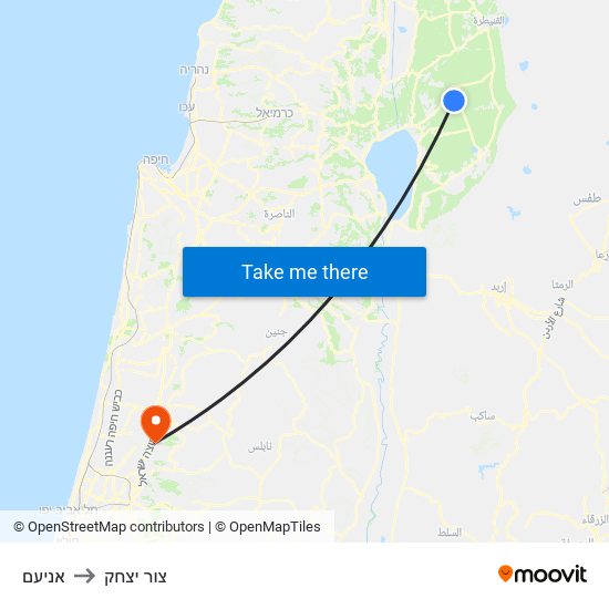 אניעם to צור יצחק map