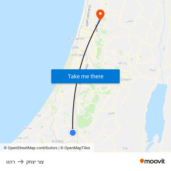 רהט to צור יצחק map