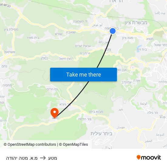 מ.א. מטה יהודה to מטע map