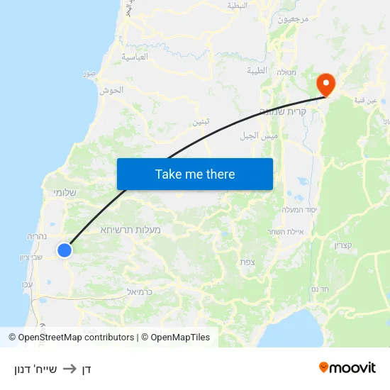 שייח' דנון to דן map
