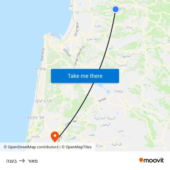בענה to מאור map