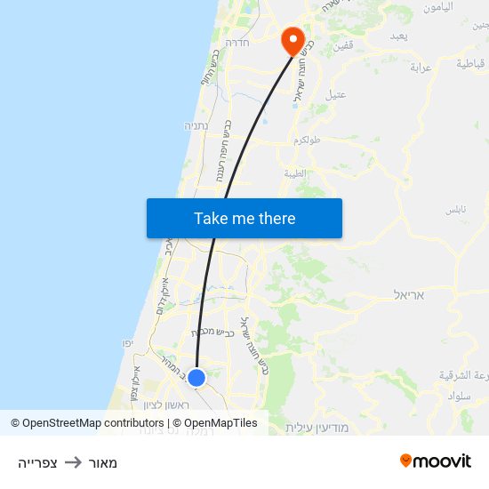 צפרייה to מאור map